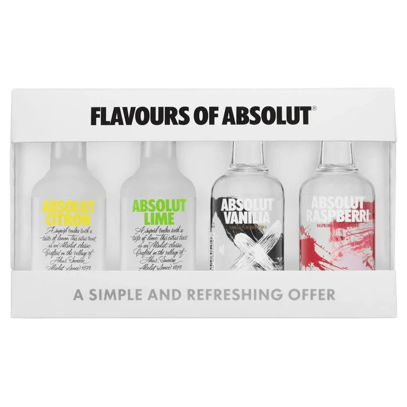 Absolut Flavours Miniatures Mixed Gift Pack 4 x 50ml