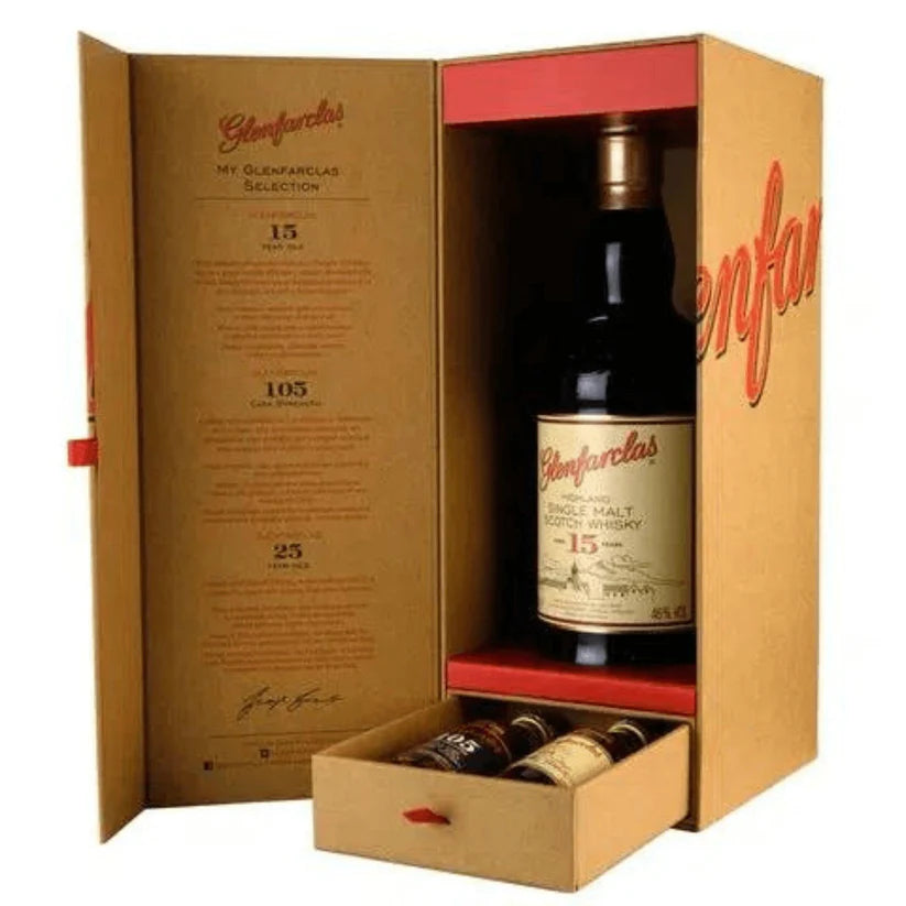 Glenfarclas 15 Year Old Single Malt Scotch Whisky Gift Pack (1x700ml And 2x50ml Bottles)