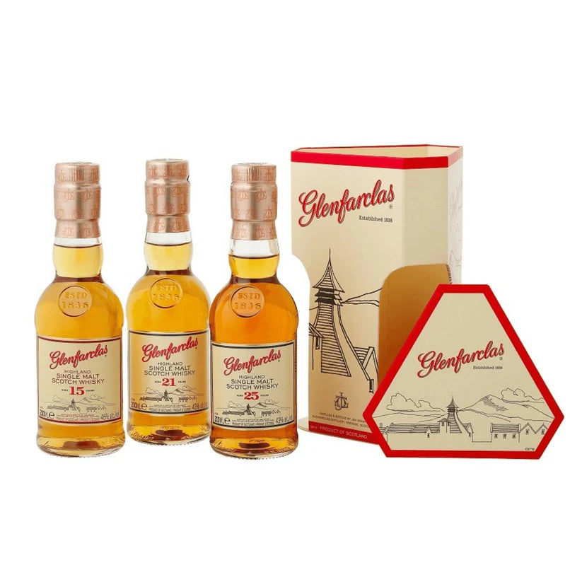 Glenfarclas Trio Gift Pack 3X200ml (15, 21, 25 Year old)