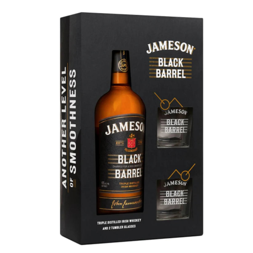 Jameson Black Barrel Irish Whiskey With Twin Glass Pack