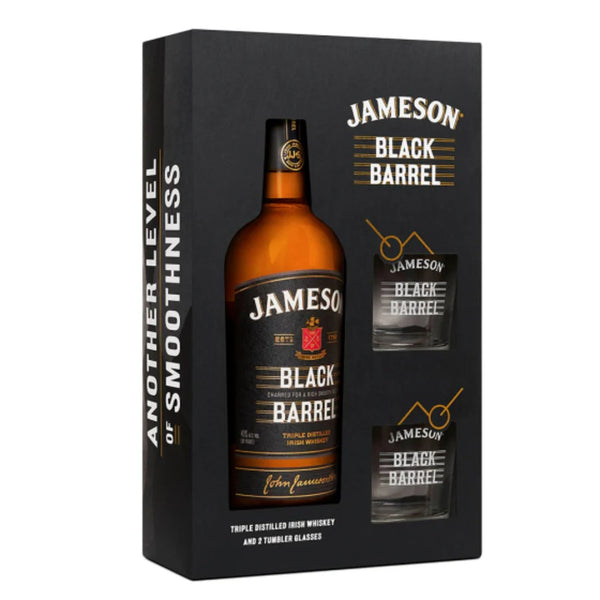 Jameson Black Barrel Irish Whiskey With Twin Glass Pack