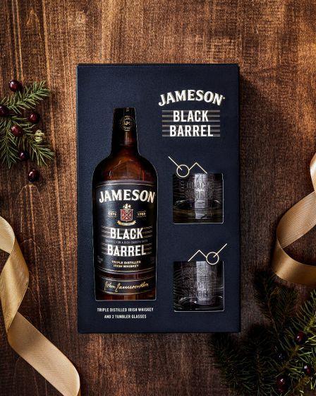 Jameson Black Barrel Irish Whiskey With Twin Glass Pack