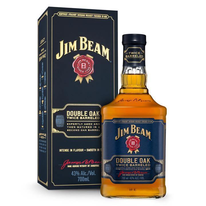 Jim Beam Double Oak Kentucky Straight Bourbon Whiskey 700mL- Gift Box
