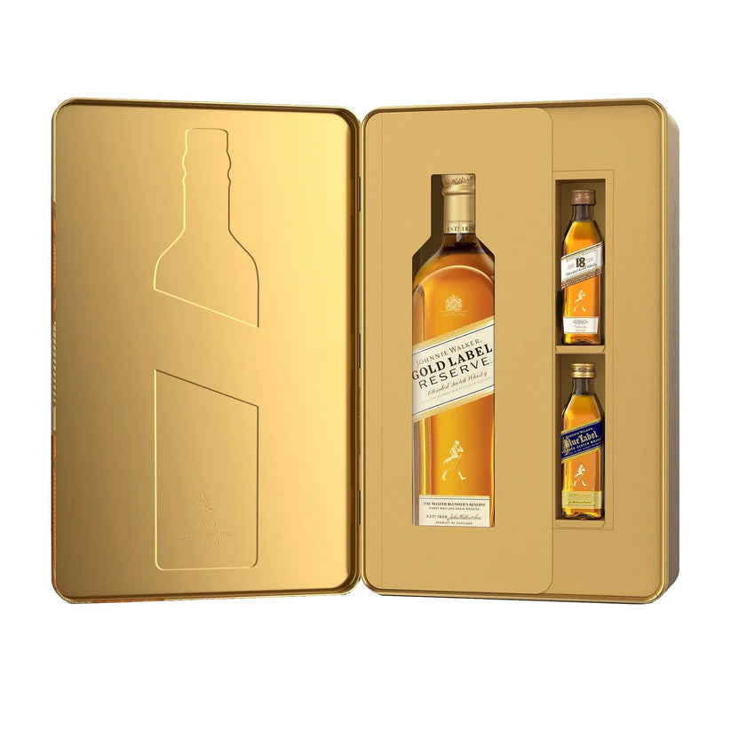 Johnnie Walker Gold Label Reserve Blended Scotch Whisky 700ml + Minis Gift Pack