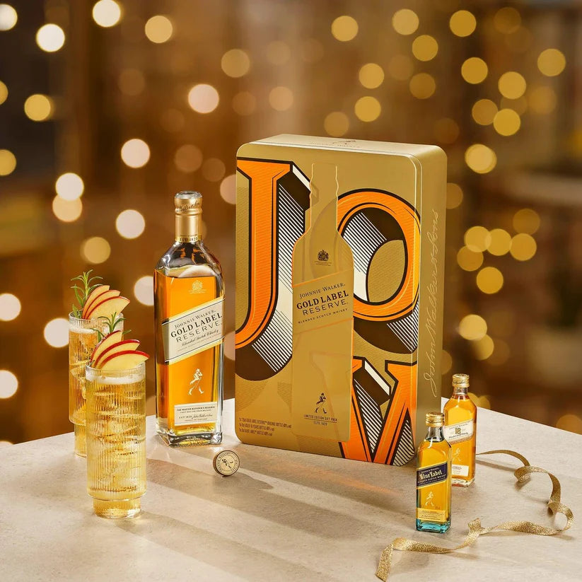 Johnnie Walker Gold Label Reserve Blended Scotch Whisky 700ml + Minis Gift Pack
