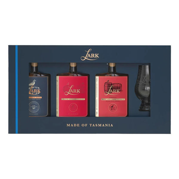 Lark Distillery Big Hitters Gift Pack With Glencairn Glass 3x100mL
