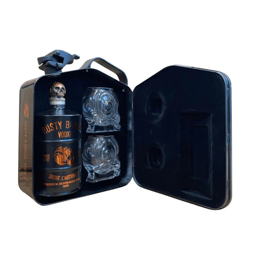 Rusty Barrel Vodka ﻿﻿J﻿erry Can Limited Edition Gift Pack (Black) 700ml