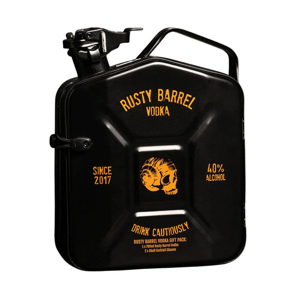 Rusty Barrel Vodka ﻿﻿J﻿erry Can Limited Edition Gift Pack (Black) 700ml