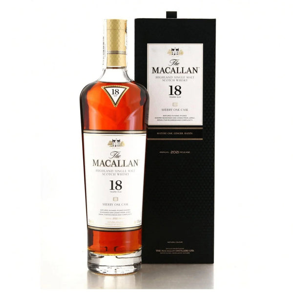 The Macallan 18YO Sherry Oak Cask Single Malt Whisky 2021 Release