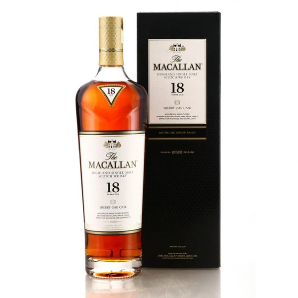The Macallan 18YO Sherry Oak Cask Single Malt Whisky 2022 Release