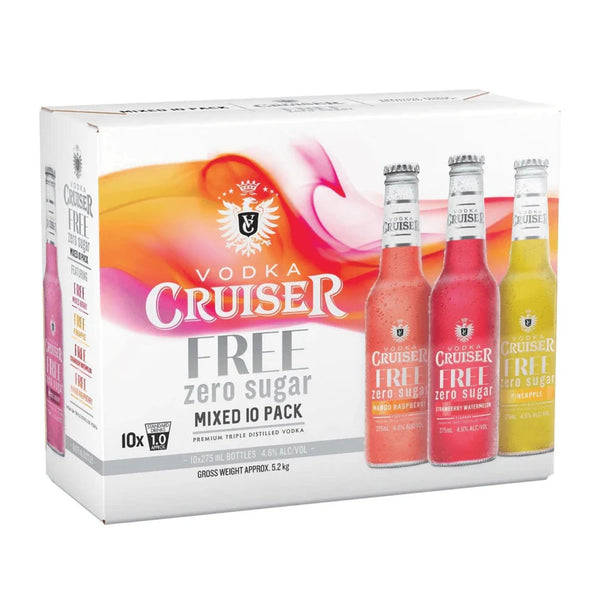 Vodka Cruiser Sugar Free Mixed 10 Pack 275ml